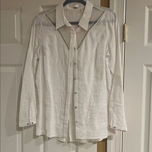 Elie Tahari White Button Down Shirt